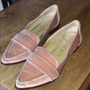 Sole Society Velvet Blush Loafer